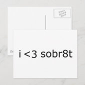 Ik hart Sobriety Briefkaart (Voorkant / Achterkant)