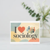 "Ik [Hart] Sociologie" Briefkaart (Staand voorkant)