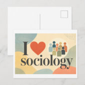 "Ik [Hart] Sociologie" Briefkaart (Voorkant / Achterkant)