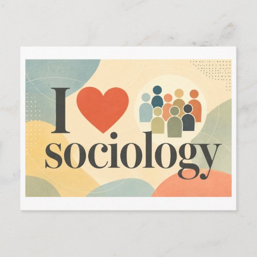 "Ik [Hart] Sociologie" Briefkaart (Voorkant)