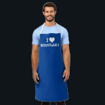 Ik hart Souvlaki grappige Griekse keuken keuken ke Schort<br><div class="desc">Ik hart Souvlaki grappig Grieks keuken keuken keuken schort voor mannen en vrouwen. Ik hou van sjabloon design voor je favoriete eten. Leuk koken en BBQ schorten in elke kleur. Leuk gepersonaliseerd cadeau idee voor Griekse vrienden, familie, chef-kok, kok, moeder, vader, foodie etc. Blauw-wit of aangepaste kleuren. Beschikbaar in lange...</div>