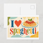"Ik [Hart] Spaghetti" Briefkaart (Voorkant / Achterkant)