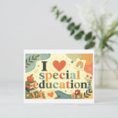 "Ik [Hart] Speciaal Onderwijs" Briefkaart (Staand voorkant)