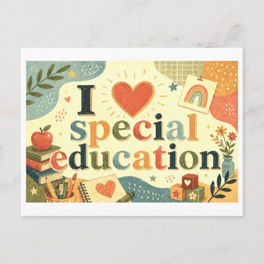 "Ik [Hart] Speciaal Onderwijs" Briefkaart (Voorkant)