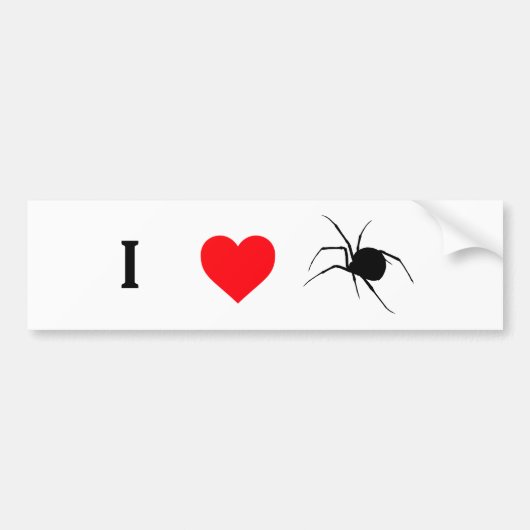 Ik hart spinnen bumpersticker (Voorkant)