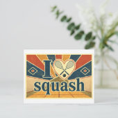 "Ik [Hart] Squash" Briefkaart (Staand voorkant)