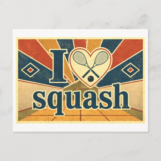 "Ik [Hart] Squash" Briefkaart (Voorkant)