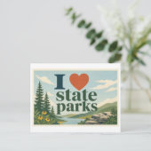 "Ik [Hart] Staatsparken" Briefkaart (Staand voorkant)