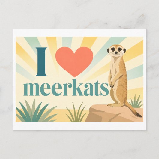 "Ik [Hart] Stokstaartjes" Briefkaart (Voorkant)