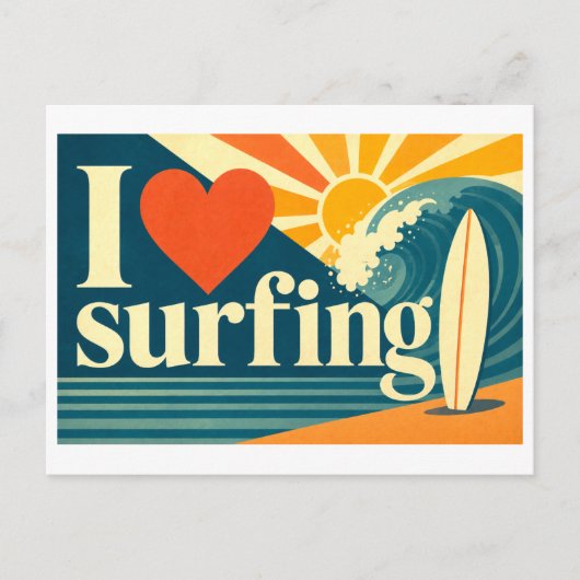 "Ik [Hart] Surfen" Briefkaart (Voorkant)