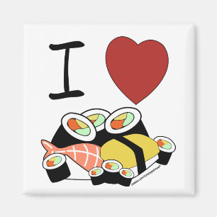 Ik hart Sushi Magneet