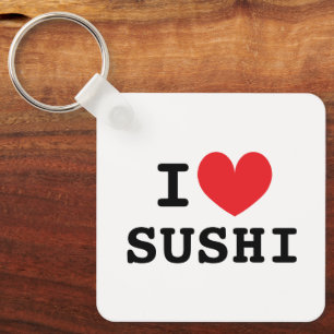Ik hart sushi sleutelhanger voor sushi liefhebber