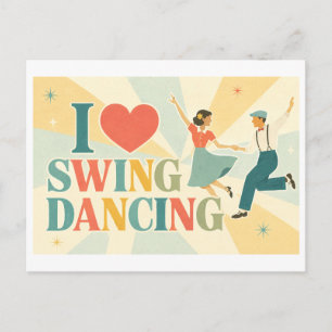 "Ik [Hart] Swingdansen" Briefkaart
