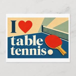 "Ik [Hart] Tafeltennis" Briefkaart