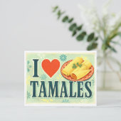 "Ik [Hart] Tamales" Briefkaart (Staand voorkant)