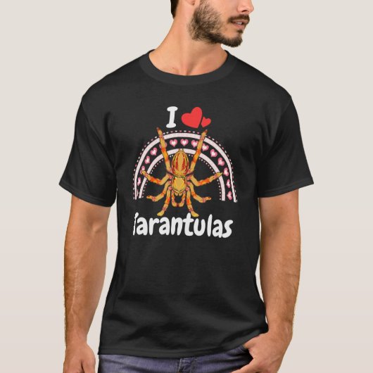 Ik hart Tarantulas Tarantula Spin Rainbow Desi T-shirt (Voorkant)