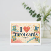 "Ik [Hart] Tarotkaarten" Briefkaart (Staand voorkant)