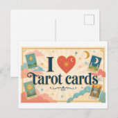 "Ik [Hart] Tarotkaarten" Briefkaart (Voorkant / Achterkant)