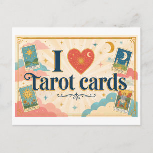 "Ik [Hart] Tarotkaarten" Briefkaart