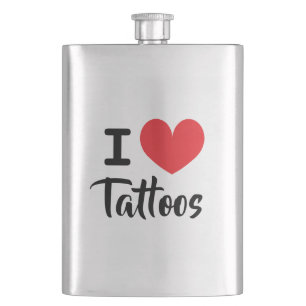 Ik hart tattoos drinkfles voor tatoeage liefhebber flacon