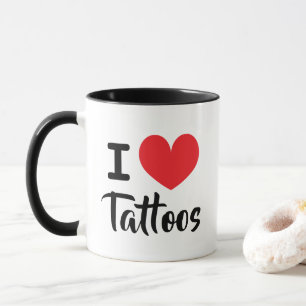 Ik hart tattoos koffiemok voor tatoeage liefhebber mok