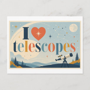 "Ik [Hart] Telescopen" Briefkaart