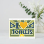 "Ik [Hart] Tennis" Briefkaart (Staand voorkant)