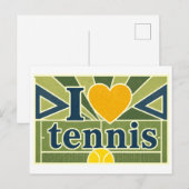 "Ik [Hart] Tennis" Briefkaart (Voorkant / Achterkant)