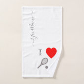 Ik hart tennis - voeg naam toe bad handdoek (Handdoek)
