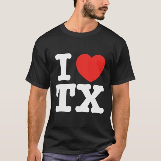 Ik hart Texas TX liefde T-shirt (Voorkant)