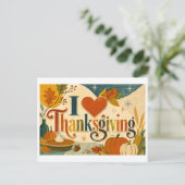 "Ik [Hart] Thanksgiving" Briefkaart (Staand voorkant)