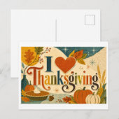 "Ik [Hart] Thanksgiving" Briefkaart (Voorkant / Achterkant)
