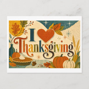 "Ik [Hart] Thanksgiving" Briefkaart