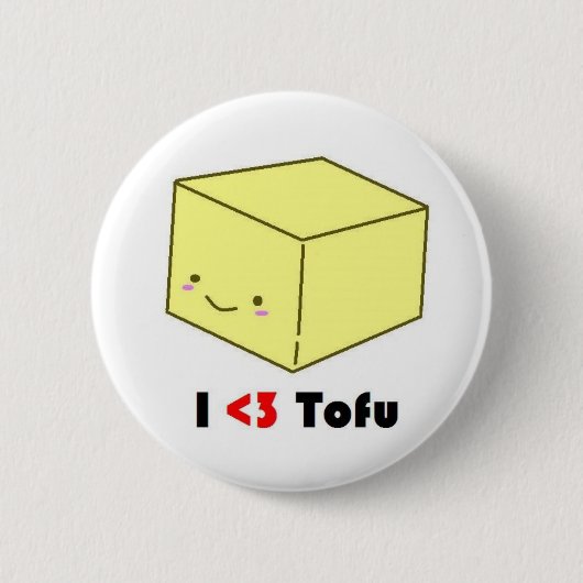 Ik hart Tofu Ronde Button 5,7 Cm (Voorkant)
