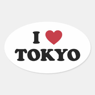 Ik hart Tokio Japan Ovale Sticker