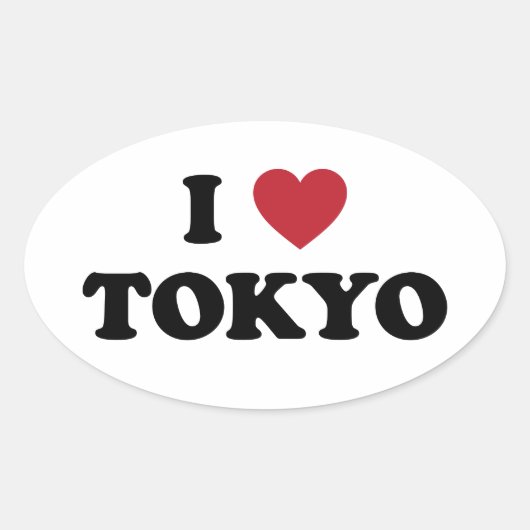 Ik hart Tokio Japan Ovale Sticker (Voorkant)