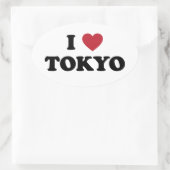 Ik hart Tokio Japan Ovale Sticker (Tas)