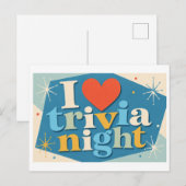 "Ik [Hart] Trivia-avond" Briefkaart (Voorkant / Achterkant)