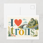 "Ik [Hart] Trollen" Briefkaart (Voorkant / Achterkant)