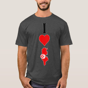 Ik hart Tunesië Ik hou van Tunesische nationale vl T-shirt