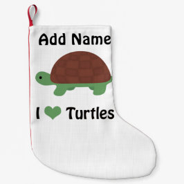 Ik hart Turtles Cute Little Cartoon Turtle Kleine Kerstsok