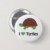 Ik hart Turtles Cute Little Cartoon Turtle Ronde Button 5,7 Cm (Voorkant /achterkant)