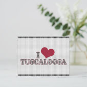 Ik (hart) Tuscaloosa (Alabama) steun de zaak Briefkaart (Staand voorkant)