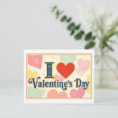 "Ik [Hart] Valentijnsdag" Briefkaart (Staand voorkant)
