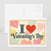"Ik [Hart] Valentijnsdag" Briefkaart (Voorkant / Achterkant)