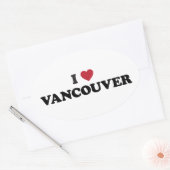Ik hart Vancouver Canada Ovale Sticker (Envelop)