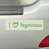 Ik Hart Vegetariërs Bumpersticker (Op auto)