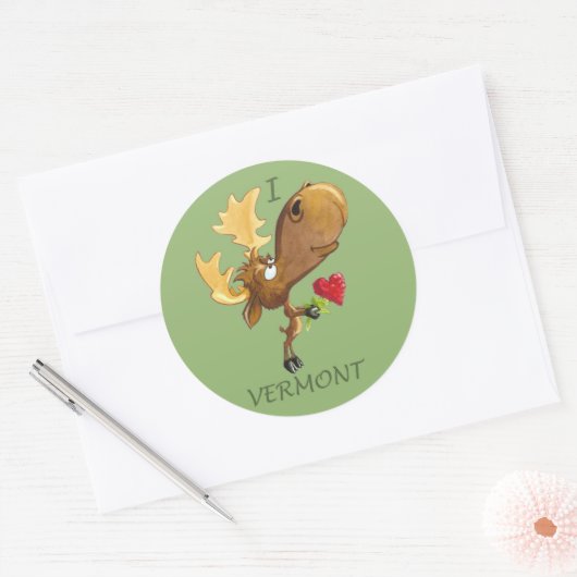 Ik hart Vermont Moose sticker (Envelop)
