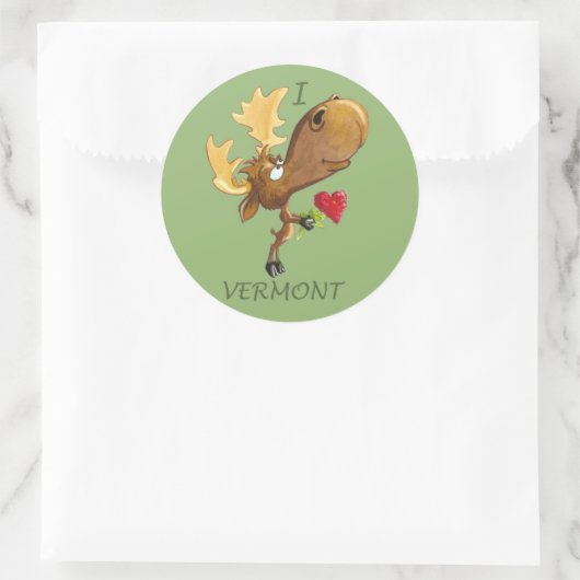 Ik hart Vermont Moose sticker (Tas)