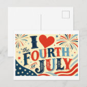 "Ik [Hart] Vier Juli" Briefkaart (Voorkant / Achterkant)